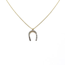 Load image into Gallery viewer, pave diamond horseshoe necklace