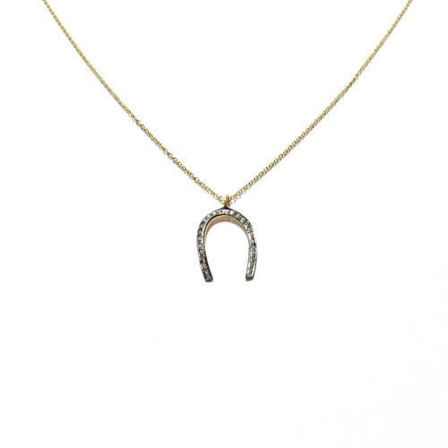 pave diamond horseshoe necklace