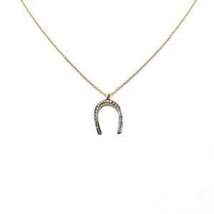 pave diamond horseshoe necklace