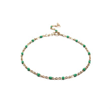 Load image into Gallery viewer, green enamel satellite chain bracelet