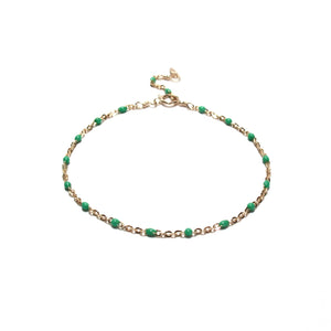 green enamel satellite chain bracelet