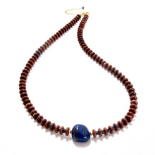 Load image into Gallery viewer, red jasper &amp; lapis lazuli necklace