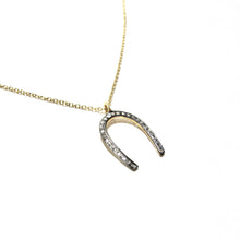 Load image into Gallery viewer, pave diamond horseshoe necklace