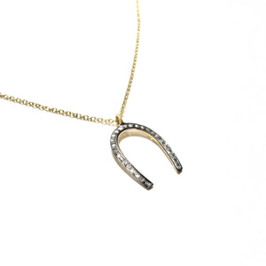 pave diamond horseshoe necklace