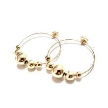 Load image into Gallery viewer, mixed gold bubblegum medium hoops