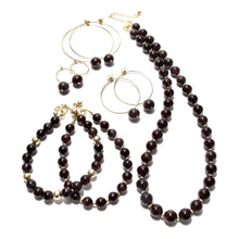 Load image into Gallery viewer, garnet bubblegum medium hoops