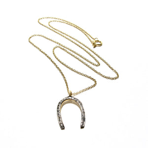 pave diamond horseshoe necklace