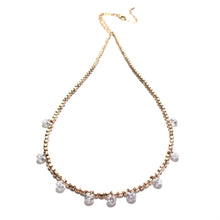 Load image into Gallery viewer, gold beads &amp; dotted sparkles necklace