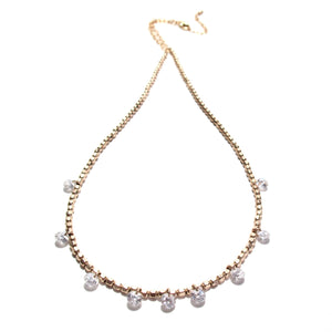 gold beads & dotted sparkles necklace