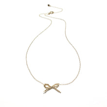 Load image into Gallery viewer, gold bow necklace