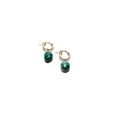 Load image into Gallery viewer, malachite huggie earrings