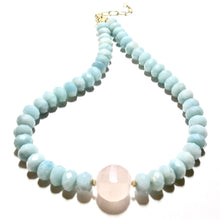 Load image into Gallery viewer, chunky amazonite &amp; rose quartz necklace