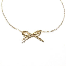 Load image into Gallery viewer, gold bow necklace