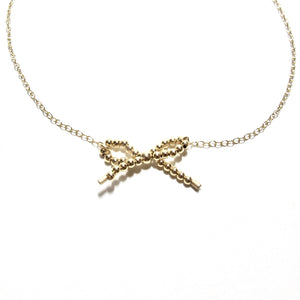 gold bow necklace