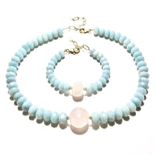 Load image into Gallery viewer, chunky amazonite &amp; rose quartz necklace