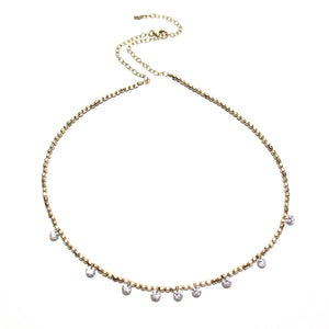 gold beads & dotted sparkles necklace