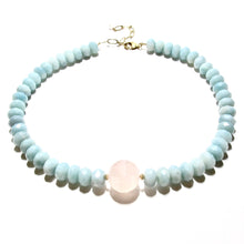 Load image into Gallery viewer, chunky amazonite &amp; rose quartz necklace
