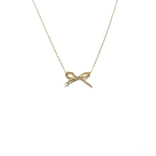 Load image into Gallery viewer, gold bow necklace