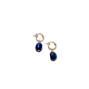 lapis lazuli huggie earrings