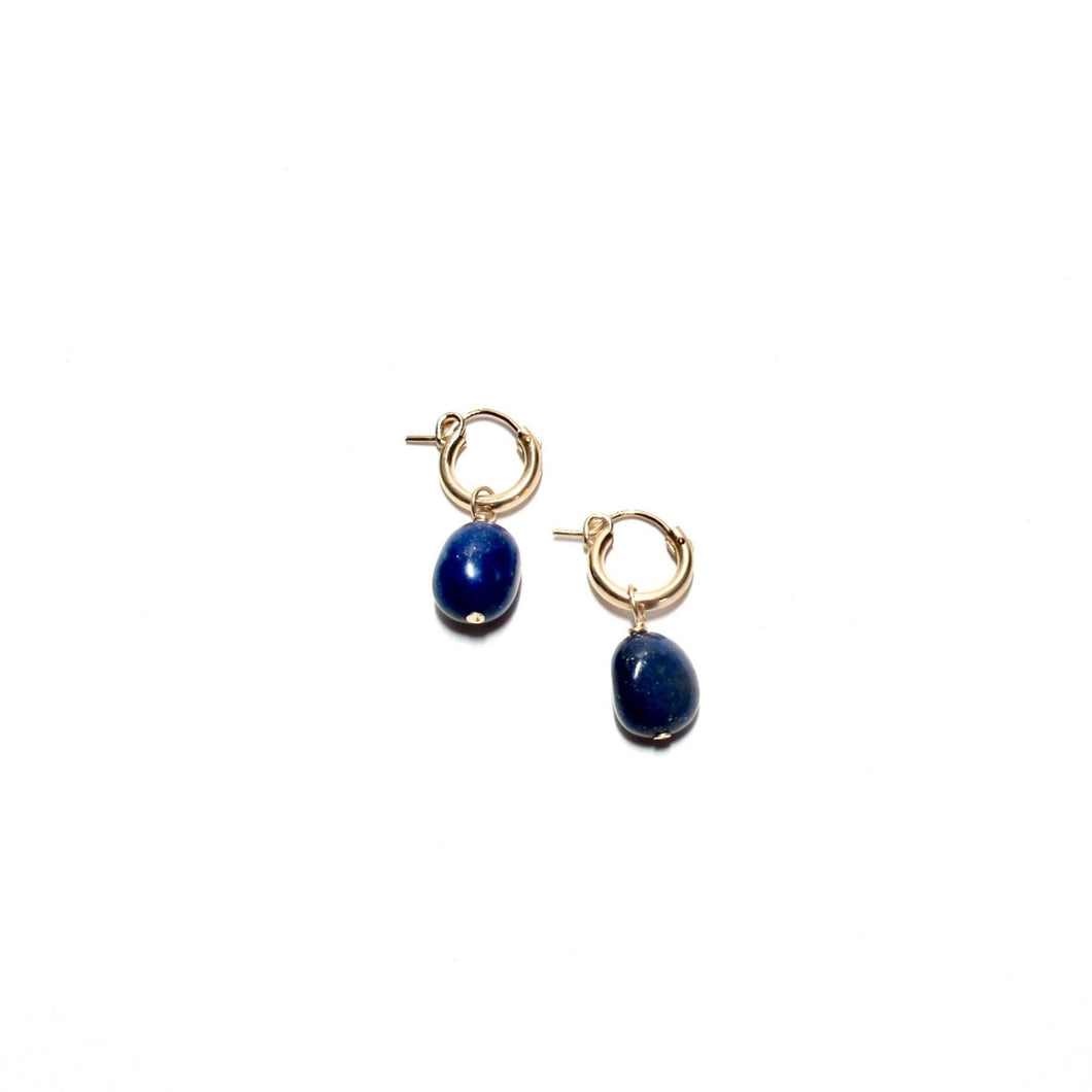 lapis lazuli huggie earrings