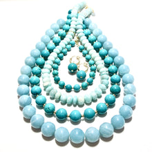 Load image into Gallery viewer, chunky turquoise bubblegum &amp; gold beads necklace