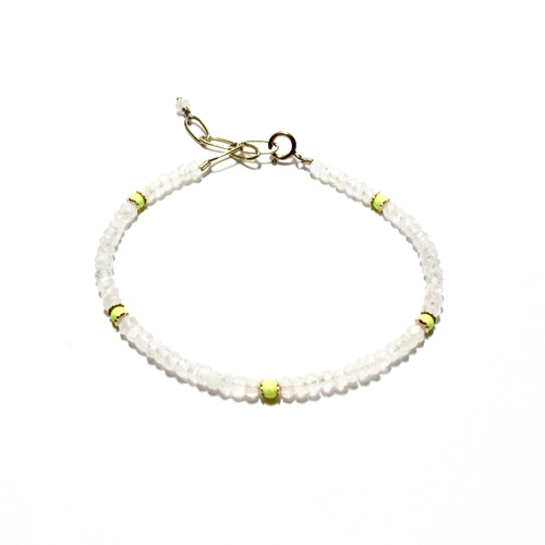 moonstone & neon yellow bracelet