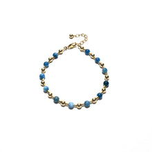 Load image into Gallery viewer, teal blue apatite bead &amp; tube bracelet