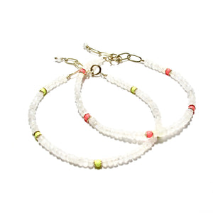 moonstone & neon orange bracelet