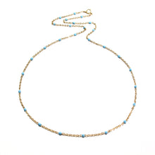 Load image into Gallery viewer, turquoise enamel satellite chain necklace