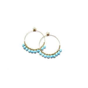 multi turquoise medium hoop earrings