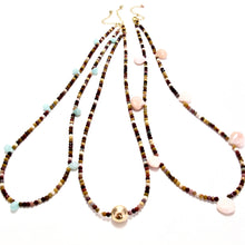 Load image into Gallery viewer, tiny mookaite &amp; gold bead necklace