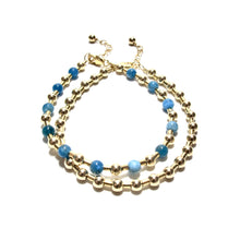 Load image into Gallery viewer, teal blue apatite bead &amp; tube bracelet