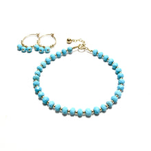 Load image into Gallery viewer, multi turquoise small hoop earrings