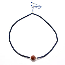 Load image into Gallery viewer, lapis lazuli heishi on silk necklace