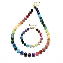 Load image into Gallery viewer, rainbow bubblegum &amp; gold beads bracelet
