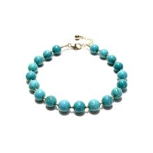 Load image into Gallery viewer, turquoise bubblegum &amp; gold beads bracelet