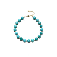 Load image into Gallery viewer, turquoise bubblegum &amp; gold beads bracelet