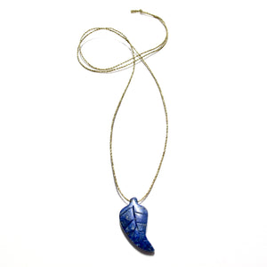 lapis lazuli leaf necklace