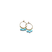 Load image into Gallery viewer, multi turquoise small hoop earrings
