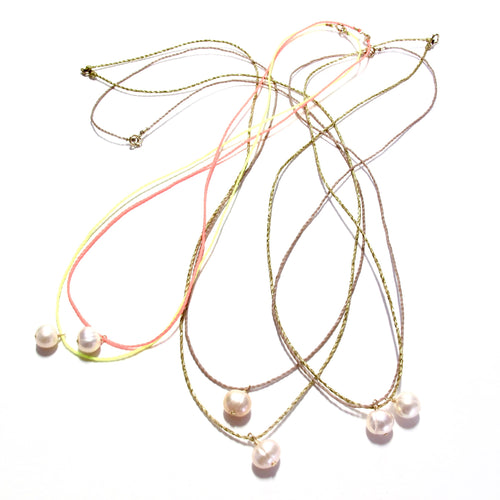 blush pearl on cord (choice of colour & length)