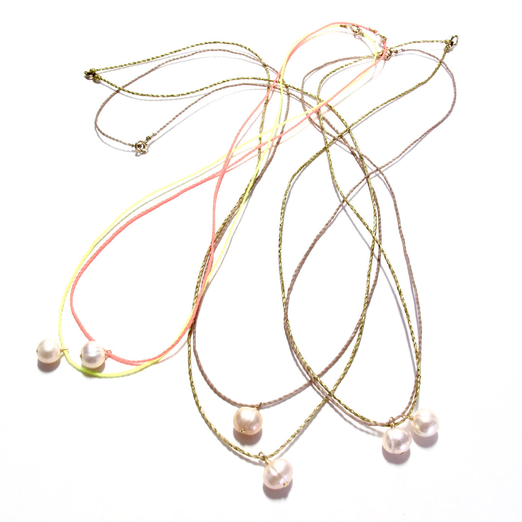 blush pearl on cord (choice of colour & length)