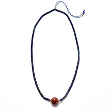 Load image into Gallery viewer, lapis lazuli heishi on silk necklace