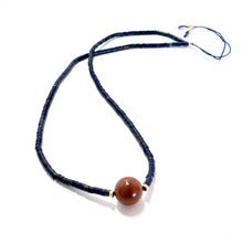 Load image into Gallery viewer, lapis lazuli heishi on silk necklace