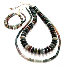 Load image into Gallery viewer, indian agate long tube necklace