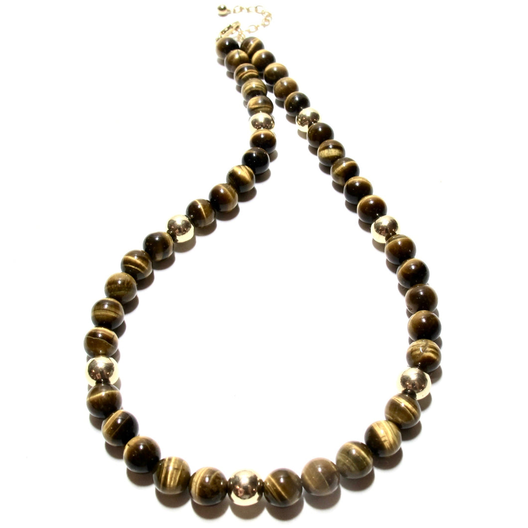 tigers eye bubblegum necklace
