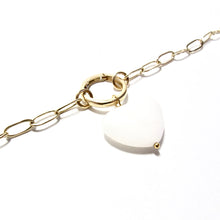 Load image into Gallery viewer, charm changer paperclip necklace &amp; white heart