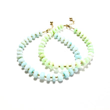 Load image into Gallery viewer, pale blue opal &amp; gold beads bracelet