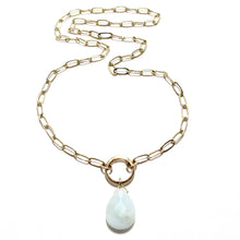 Load image into Gallery viewer, charm changer paperclip necklace &amp; amazonite drop