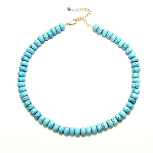 chunky turquoise howlite necklace