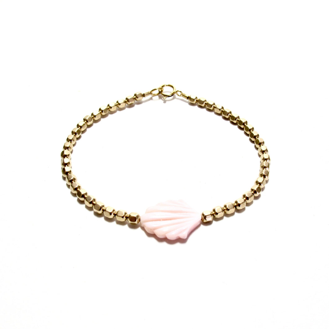 pale pink conch shell bracelet